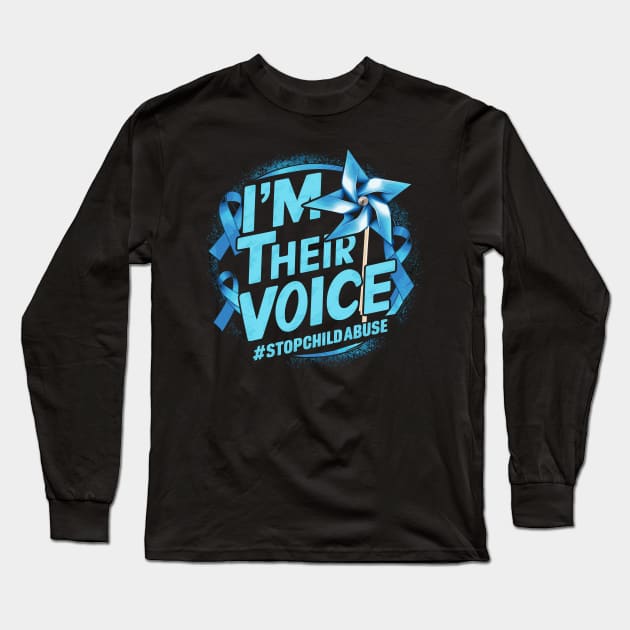 I'm Their Voice Child Abuse Prevention month awareness Long Sleeve T-Shirt by YOUNESS98